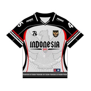 Jersey Boxy Oversize Jumbo PROMISE Indonesia 45 Vintage Unisex Pria Wanita Sport Big Size Hitam Putih