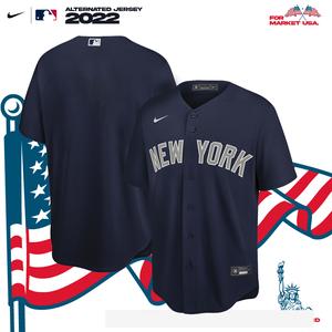 Kaos Jersey Nike Baseball MLB New York Yankees Blue Original Jersey