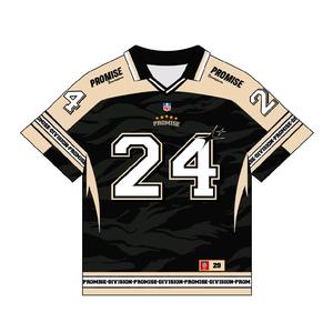 PROMISE Jersey Vintage Oversize BLACK CREAM 24 Boxy Promise Unisex Jumbo Big Size Skena Pria Wanita Tshirt Sport Dri-fit Milano Full Printing Sublim