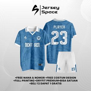 JS55 - Jersey Futsal Sepakbola Free Costum Design Nama Nomor Logo Jersey Vintage Full Printing Sport