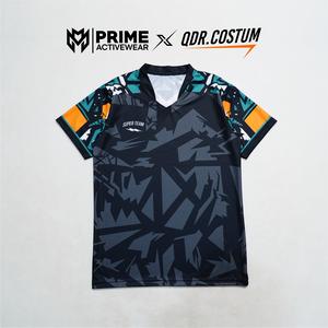 Baju Olahraga QDR COSTUM Jersey Sport Corak Abstract Dryfit Poliester Pakaian Bulutangkis Full Printing