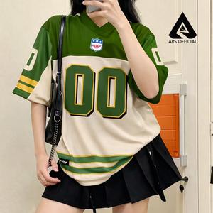 ARS Baju Jersey NFL Hijau Coksu 00 Streetwear Oversize Boxy Fit Retro Vintage Printing Sublime Unisex Dewasa