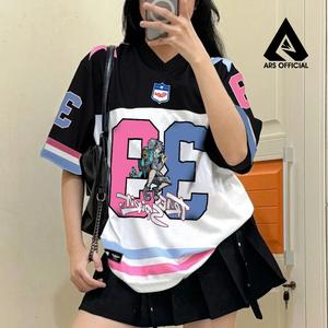 ARS Jersey Vintage Holigan True Spirit 39 Style Oversize Boxy Fit Retro Unisex / FootBall / Futsal / Voly/ Tenis Hitam dan Putih Costume Sport Volly