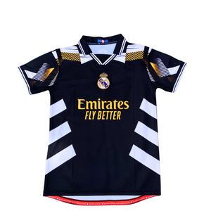 Jersey Madrid Retro Black Full Printing sports  | Tendangan Bebas 08