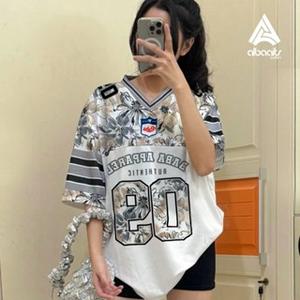 (Bisa COD) Jersey outfit style Boxy fit Louisiana White Flower 09 Streetwear Oversize / vintage / Retro/ music/ nfl /Jersey vintage style